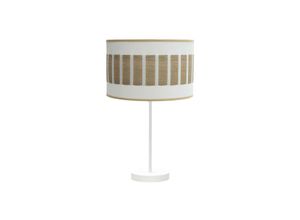 8435684320991 - Fabrilamp - Hohe Tischlampe Ivanna 1xe27 Weiß weiß-helles Holz 62x30x30 cm