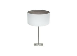 8435684324609 - Fabrilamp - Tischlampe Tatiana 1xe27 Nickel Weiß-Holz Grau 63x30x30 cm