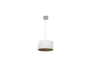 8435684324821 - Fabrilamp - Anhänger Tatiana 1xe27 Nickel weiß-dunkles Holz Regx30x30 Cm