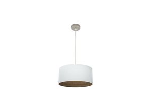 8435684324876 - Fabrilamp - Anhänger Tatiana 1xe27 Nickel weiß-dunkles Holz Regx40x40 Cm