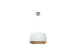 8435684324883 - Fabrilamp - Anhänger Tatiana 1xe27 Nickel weiß-helles Holz Regx40x40 Cm