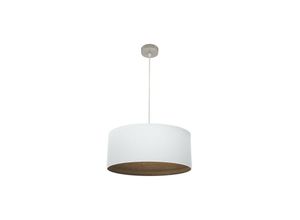 8435684324920 - Fabrilamp - Anhänger Tatiana 1xe27 Nickel weiß-dunkles Holz Regx50x50 cm