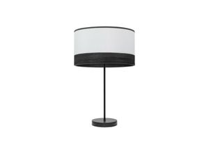 8435684326313 - Fabrilamp - Hohe Tischlampe Olga 1xe27 Schwarz weiß-schwarzes Holz 62x30x30 cm