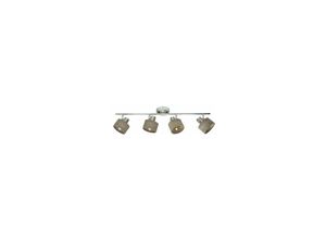 8435684329543 - Fabrilamp - Nando Strip 4xe14 Chromnickel graues Holz Verstellbare Strahler 16x73x10 cm