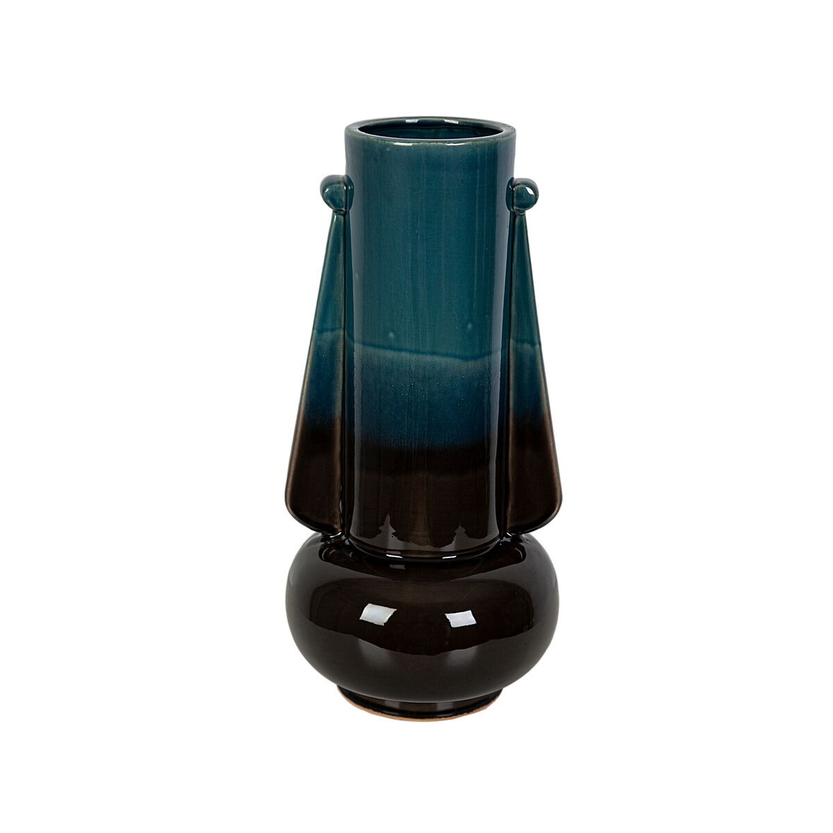 8435700809998 - Blumenvase Blau Schwarz aus Keramik 22 x 44 x 22 cm