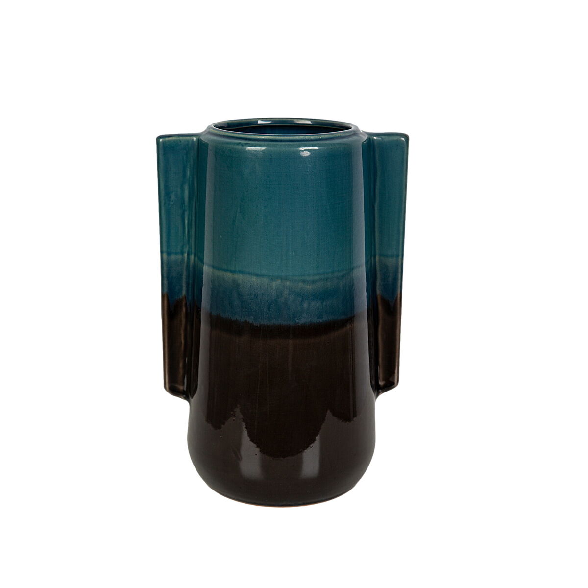 8435700810017 - Blumenvase Blau Schwarz aus Keramik 23 x 35 x 23 cm