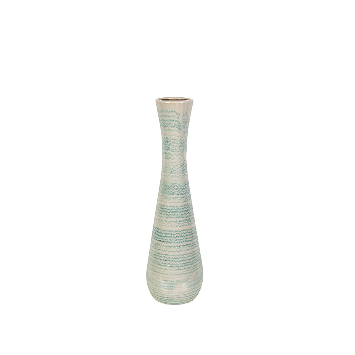 8435700810109 - Blumenvase Blau Weiß aus Keramik 17 x 59 x 17 cm