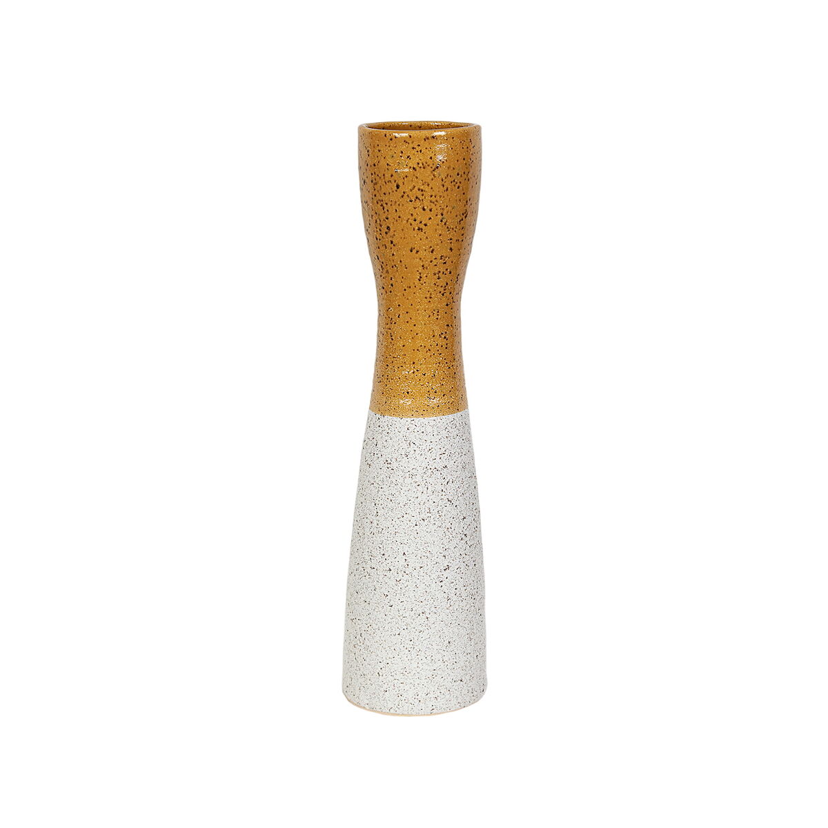 8435700810178 - Blumenvase Gelb Weiß aus Keramik 12 x 59 x 12 cm