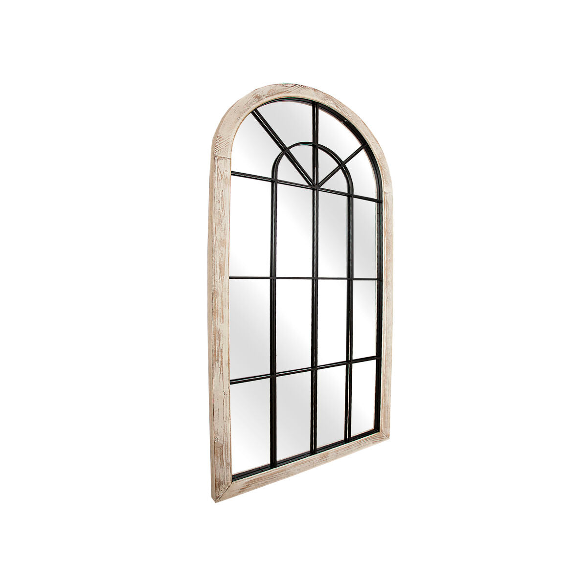 8435700810512 - Wandspiegel natürlich Metall Holz MDF Fenster 86 x 180 x 4 cm