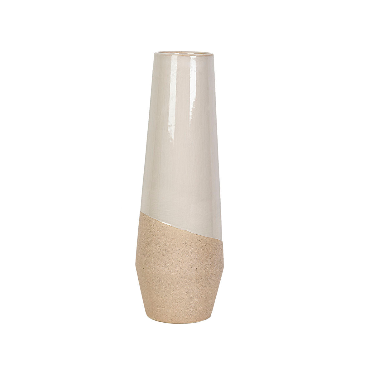 8435700811298 - Blumenvase Weiß Beige aus Keramik 20 x 80 x 20 cm