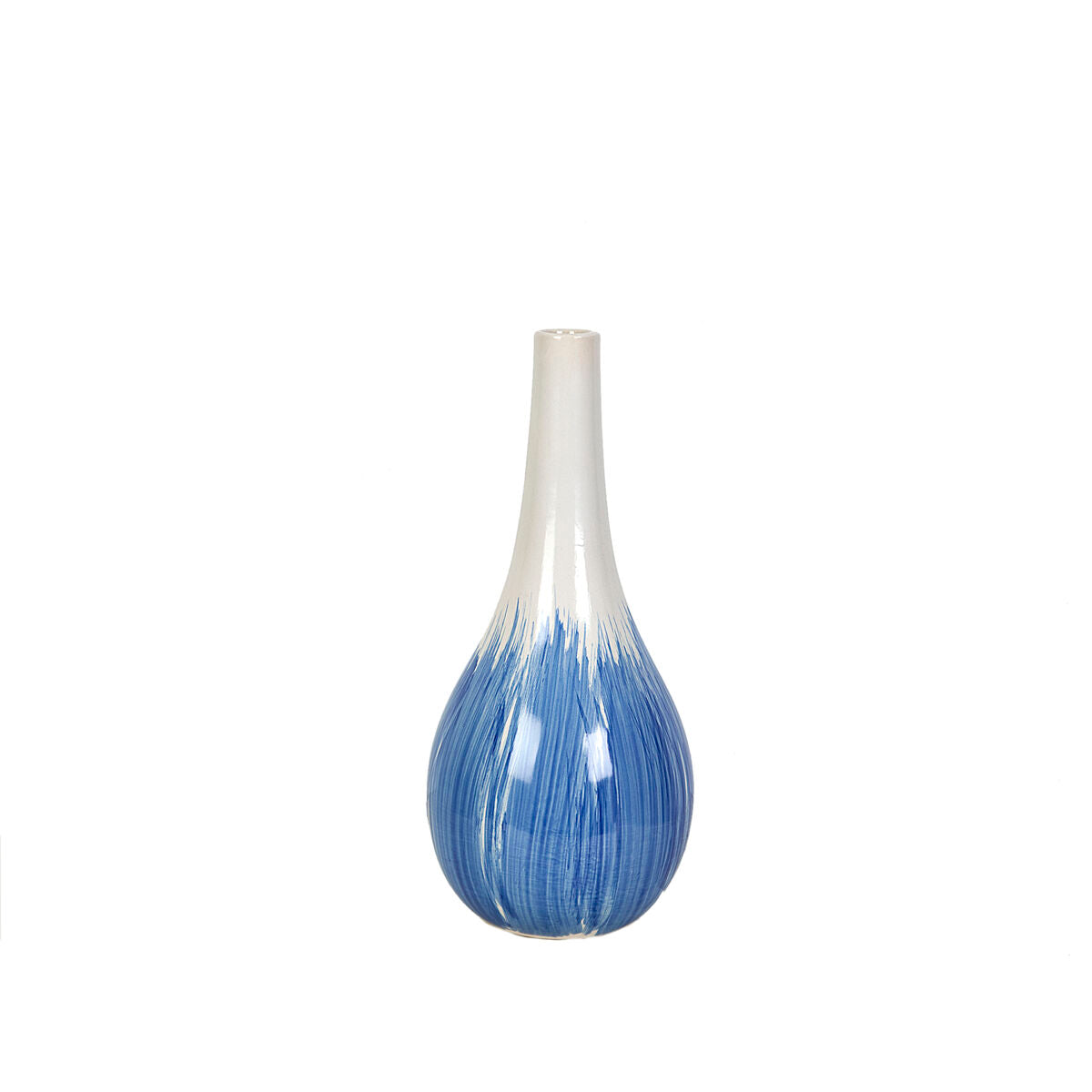 8435700811397 - Blumenvase Blau Weiß aus Keramik 18 x 40 x 18 cm