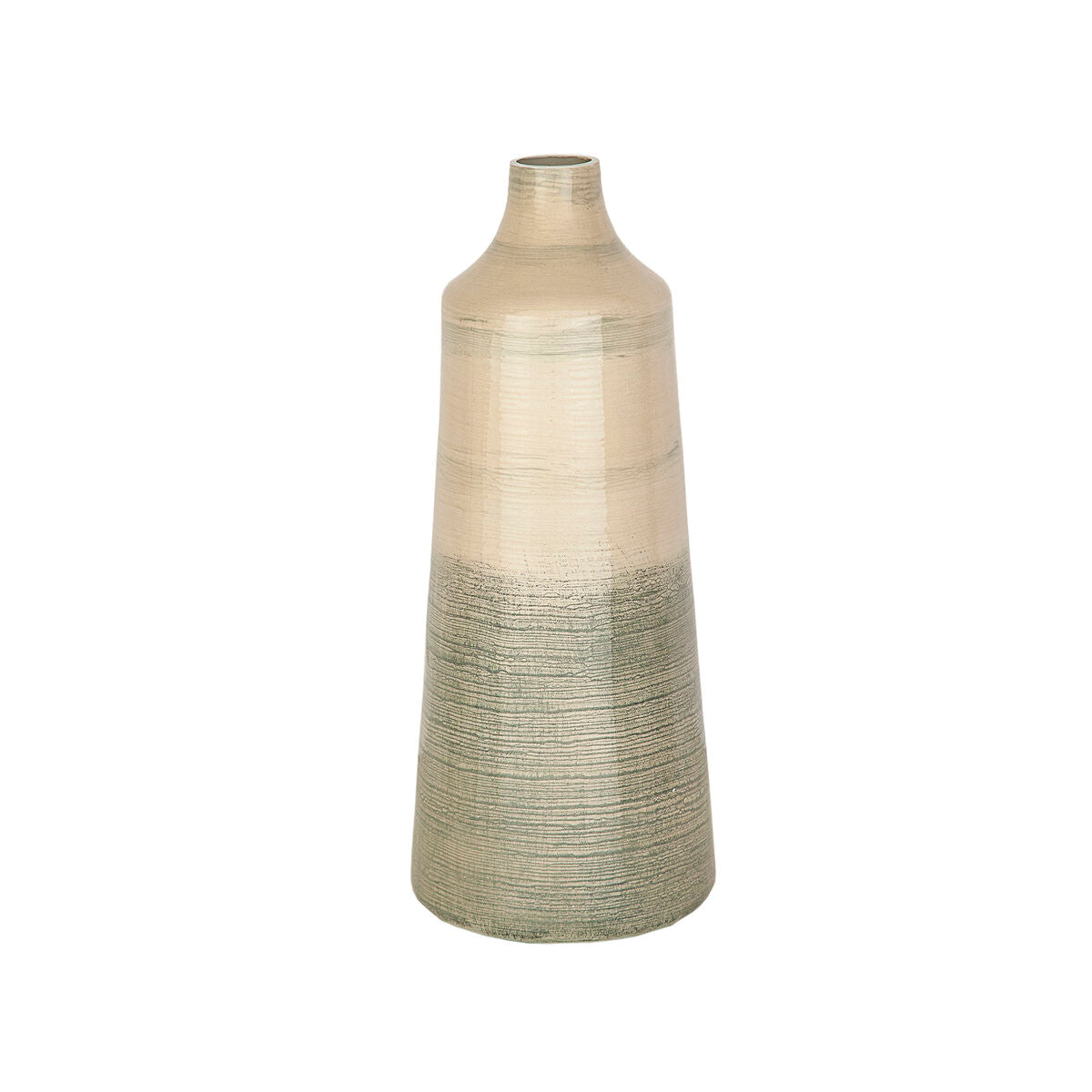 8435700812615 - Blumenvase Beige Grau Glas 17 x 42 x 17 cm