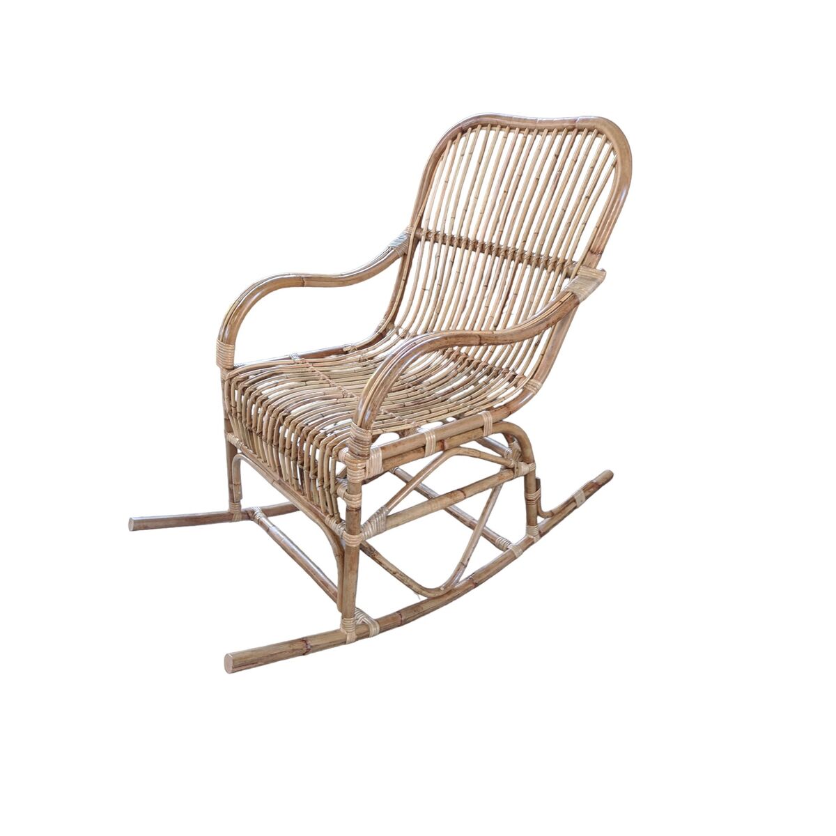 8435700828746 - Schaukelstuhl natürlich Rattan 55 x 105 x 90 cm