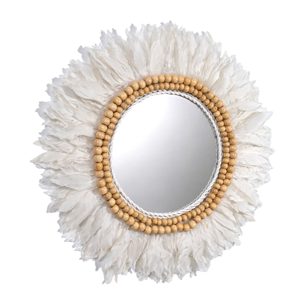 8435700833061 - Wall mirror White Feathers 80 x 3 x 80 cm Circular