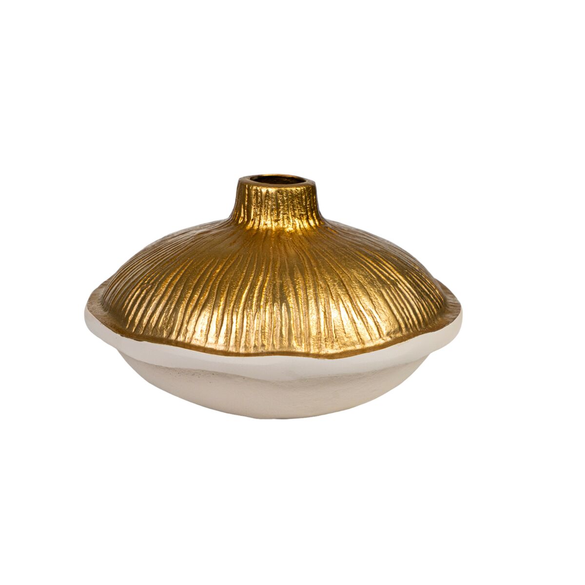 8435700834150 - Blumenvase Weiß Golden Aluminium 24 x 15 x 24 cm