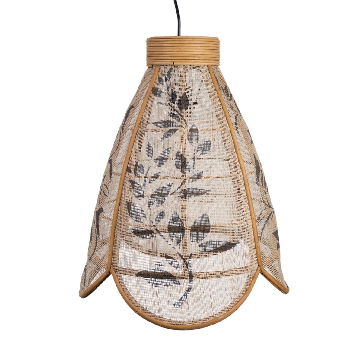 8435700834891 - Deckenlampe Schwarz natürlich Jute Bambus 37 x 47 x 37 cm