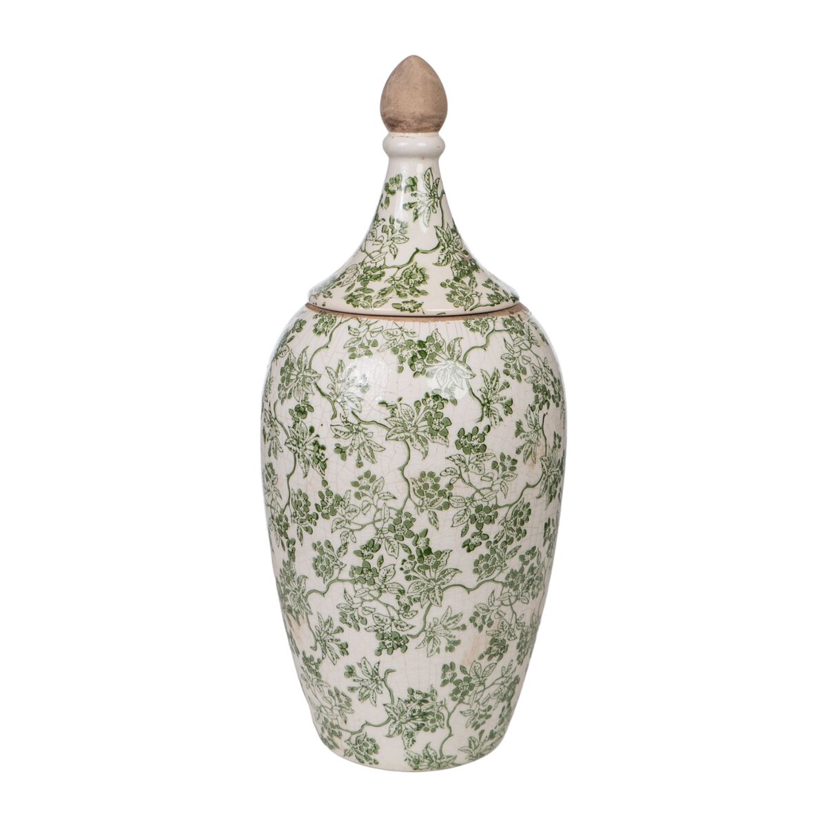 8435700841721 - Vase grün Beige Porzellan Blomster 19 x 44 x 19 cm