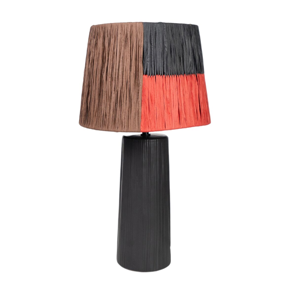 8435700842674 - Tischlampe Braun Schwarz Orange aus Keramik 25 x 46 x 25 cm