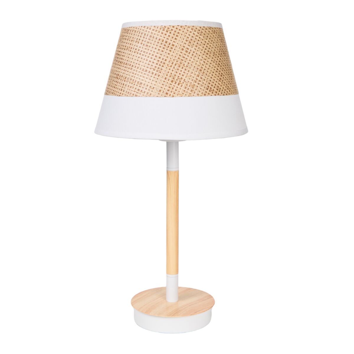 8435700842735 - Tischlampe Weiß Beige Holz korb 23 x 44 x 23 cm 8435700842735 - Tischlampe Weiß Beige Holz korb 23 x 44 x 23 cm
