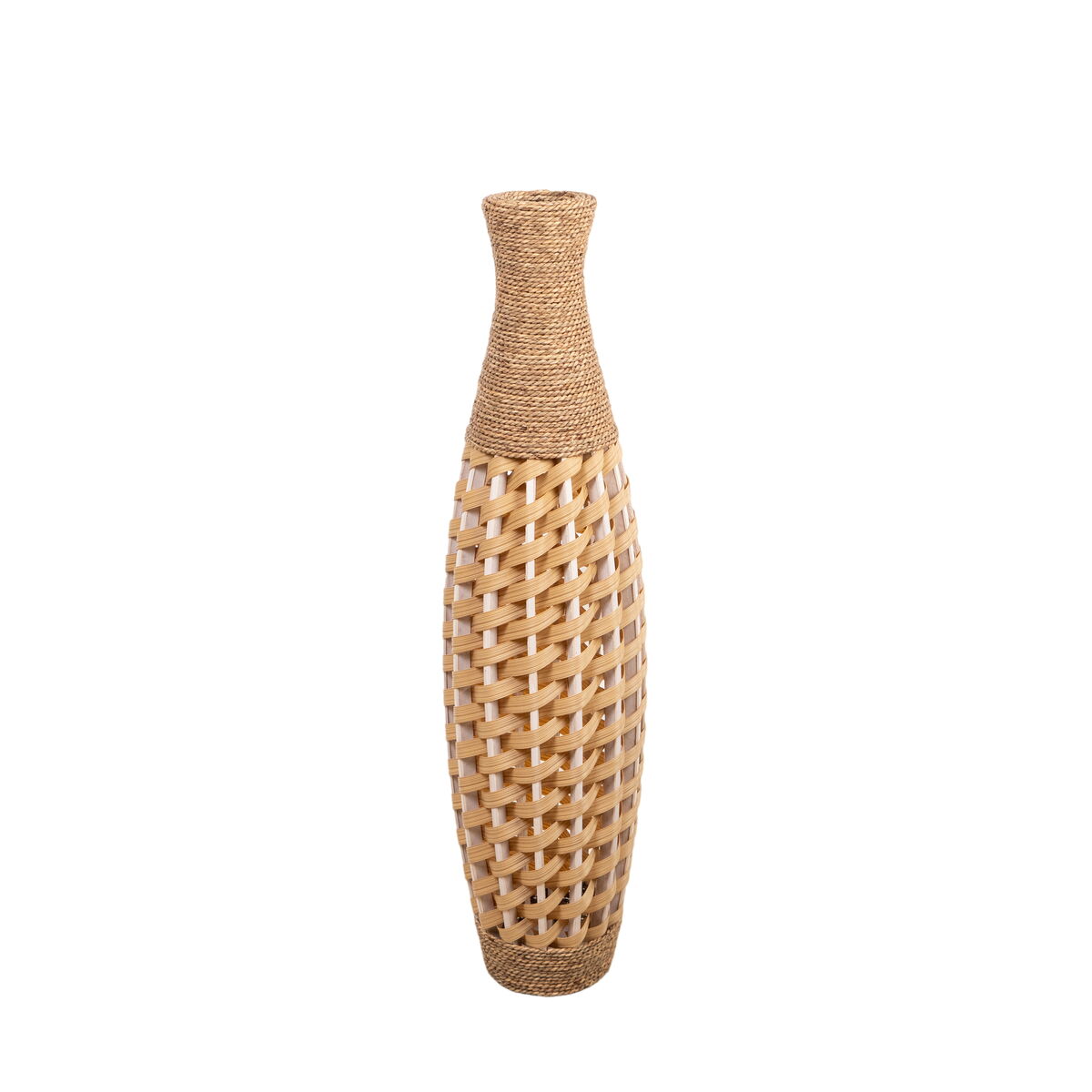 8435700843268 - Floor vase Brown PVC Natural Fibre 28 x 100 x 28 cm