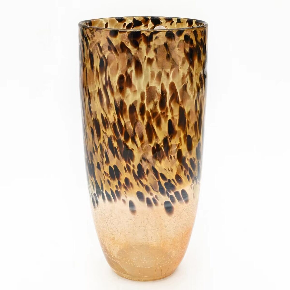 8435700848294 - Blumenvase Schwarz Gold Glas Leopard 18 x 37 x 18 cm