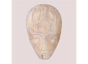 8435719356957 - Deokrative Wandfigur aus Holz Mursi Braun Natur b - b Braun Natur - Sklum