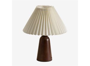 8435719390470 - Sklum - Jeremaia Tischlampe aus Holz Creme-Beige - Braun Dark