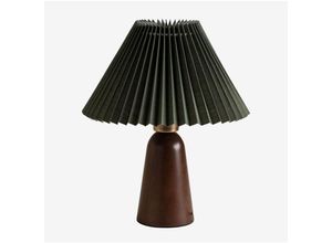 8435719390487 - Sklum - Jeremaia Tischlampe aus Holz Militärgrün - Braun Dark - Militärgrün - Braun Dark