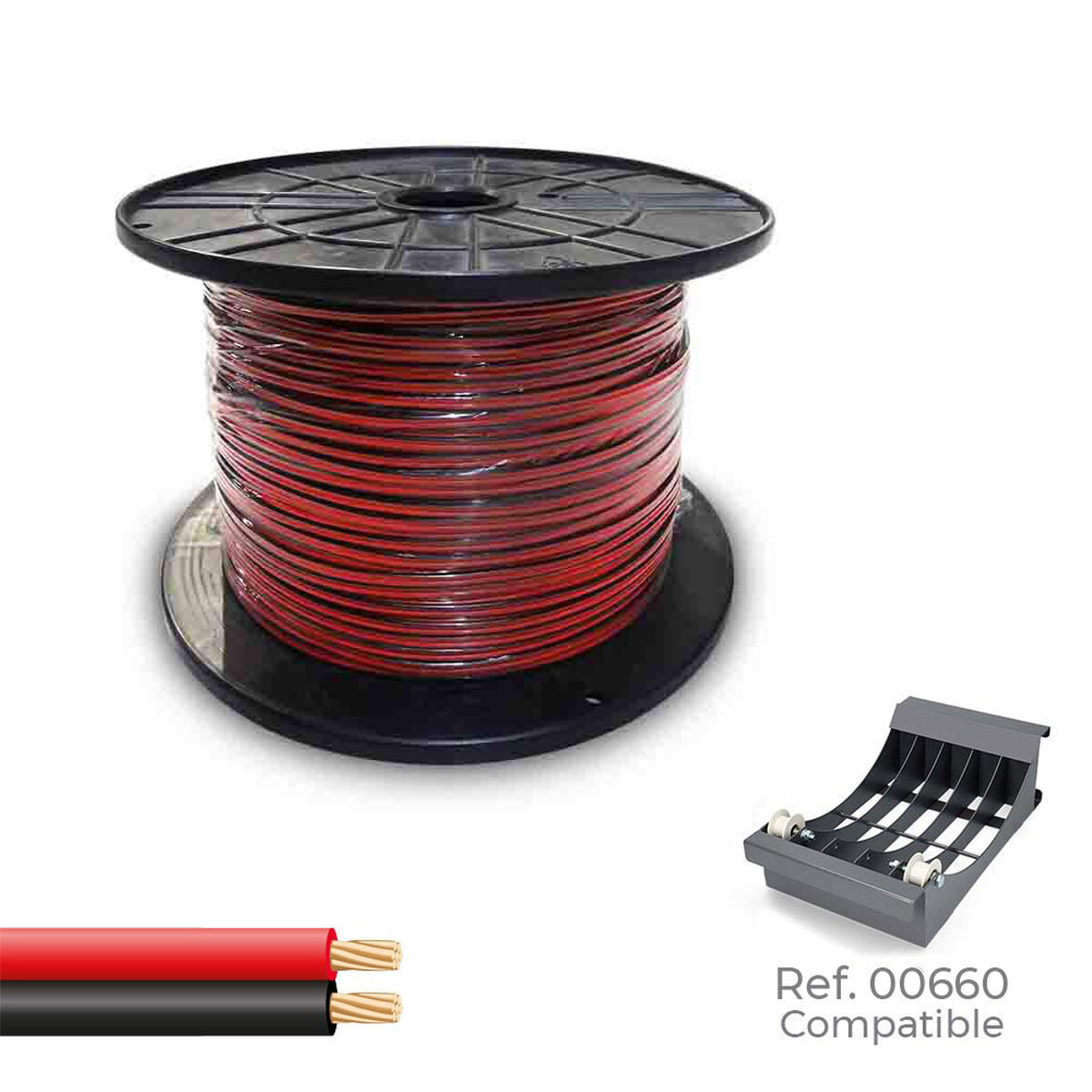 8435734703675 - Parallele Kabel Sedile schwarz rot 2 x 15 mm 300 m