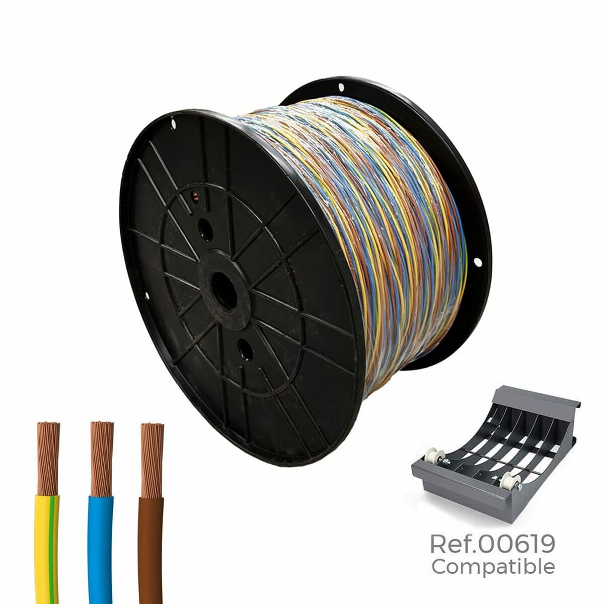 8435734703699 - Elektrische Schlauchleitung h07z1-k 3G Dreifarbig 3 x 15 mm 300 m