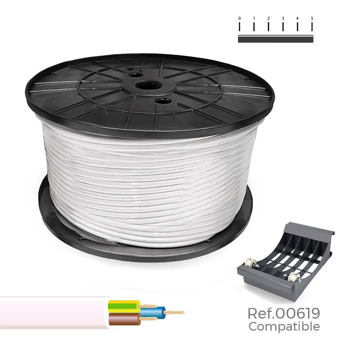 8435734703804 - Multi-Core Electric Cable Sedile VV-K06 1KV Weiß 3 x 25 mm 100 m