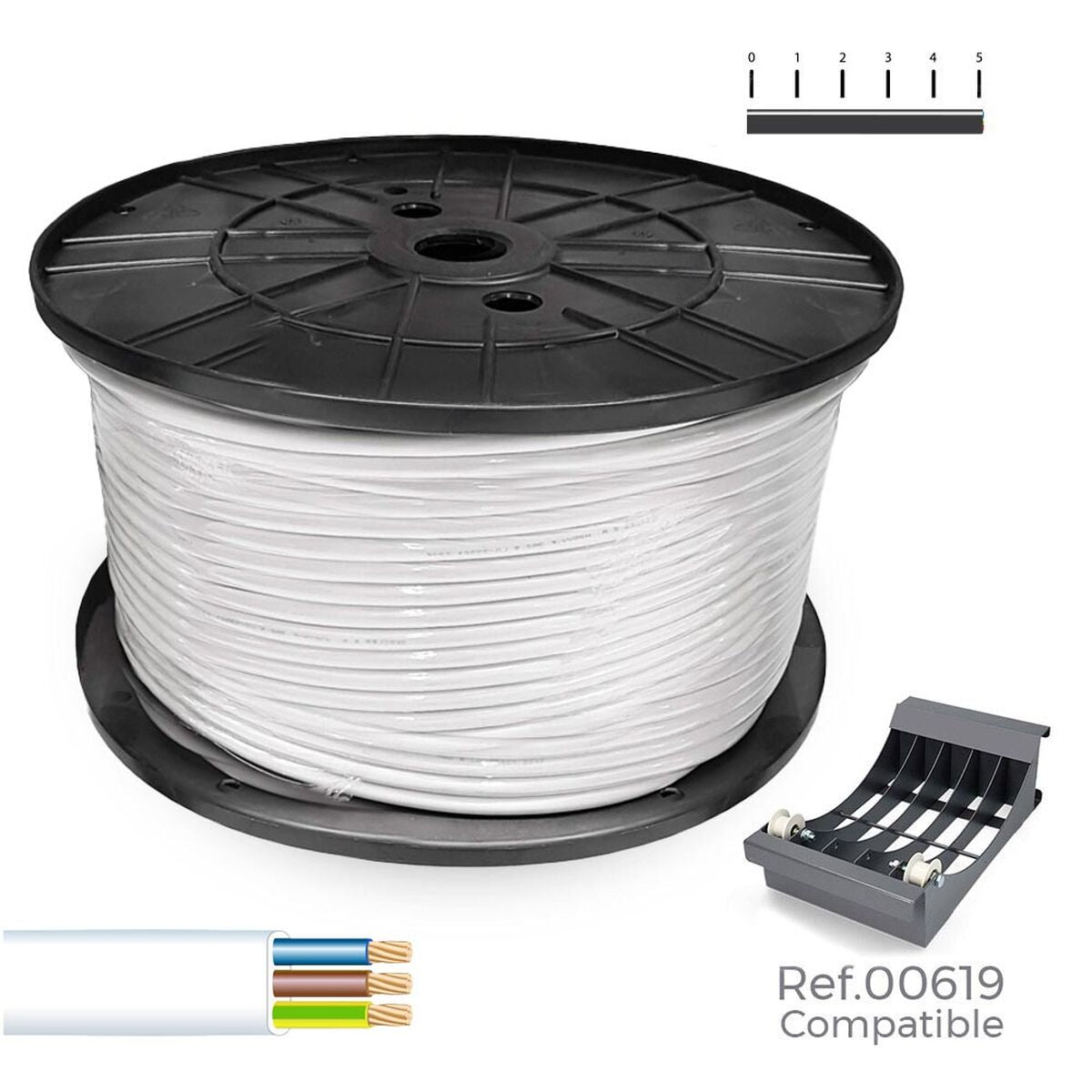 8435734703910 - Elektrische Schlauchleitung Weiß 200 m Spule