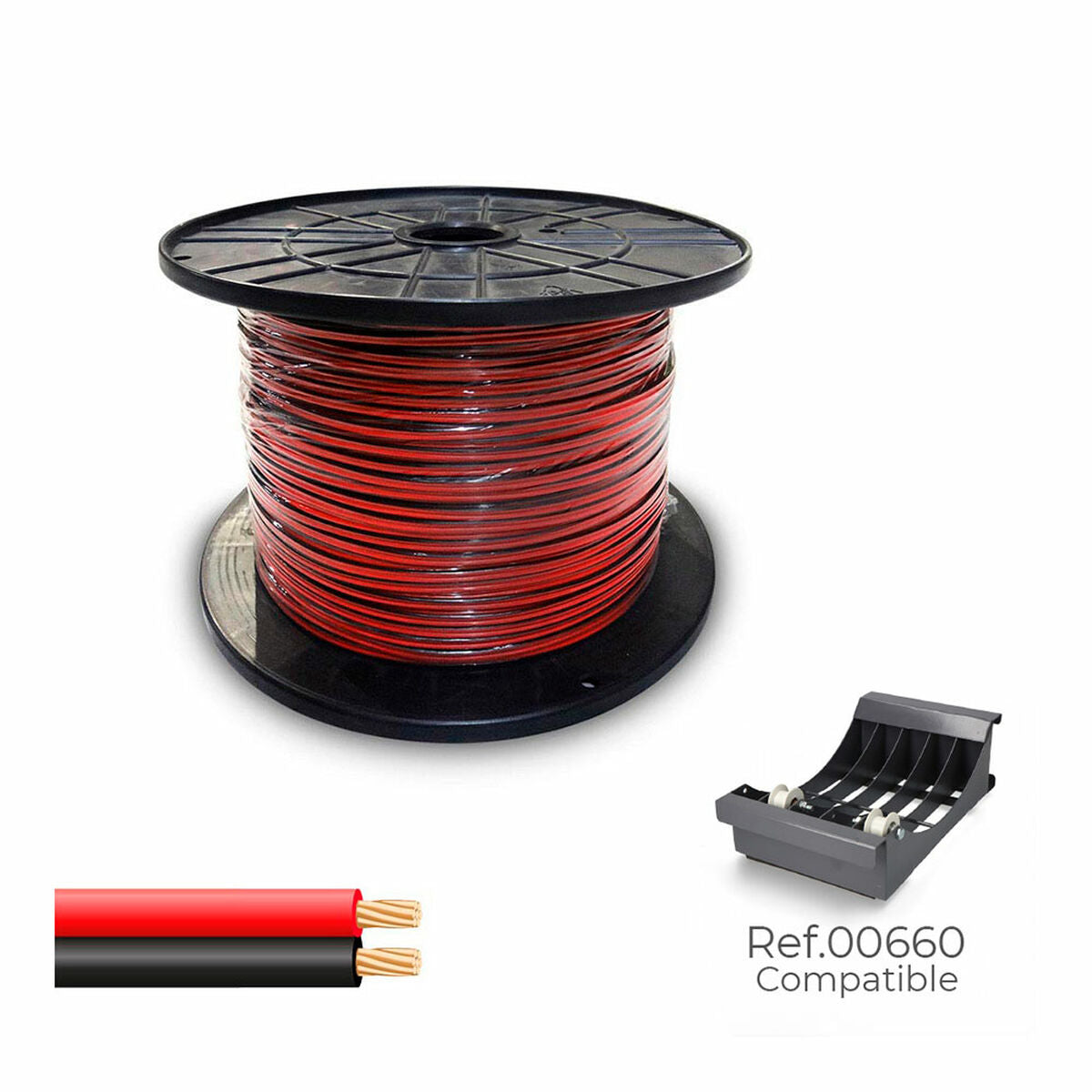 8435734704061 - Paralleles Kabel Schwarz Rot Schwarz Rot 2 x 1 mm 400 m Spule