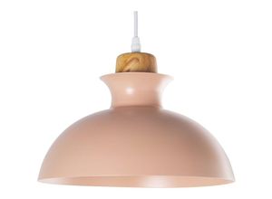 8435762424948 - Fijalo - Rosa Metalldecke mit Holzkegel 1x27 max25w nicht inc ° 28x23 cm Kabel 75 cmpour alle Stile um dem Haus eine Note zu verleihen