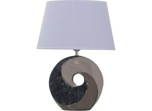 8435762430666 - Grau Silber -Keramik -Tischlampe+922311x27 max40W N 32x20x44cm Basi