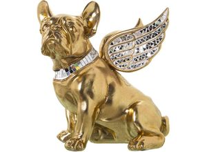 8435762433742 - Golden Flügelhundharz Figur mit Spiegeln 24x20x27cmpour Alle Stile um zu Hause eine Note zu verleihen