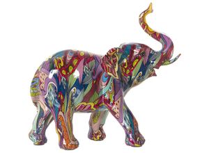 8435762434848 - Elefant Figur Harz mehrfarbig Graphit 24x9x20cmpour Alle Stile um zu Hause eine Note zu verleihen