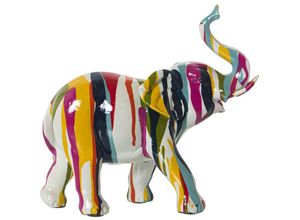 8435762434855 - Elefant Figur Harz mehrfarbig Graphit 24x9x20cmpour Alle Stile um zu Hause eine Note zu verleihen