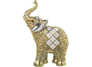 8435762436118 - Figur Spiegel in Gold Elephant 21x10x30cmpour Alle Stile um zu Hause eine Note zu verleihen