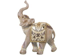 8435762436156 - Golden Elefant Figur in Harz 21x9x28cmpour alle Stile um zu Hause eine Note zu verleihen