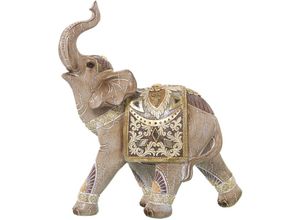 8435762436163 - Golden Elephant Figur in Harz 27x11x31cmpour alle Stile um zu Hause eine Note zu verleihen