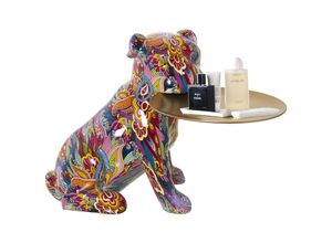 8435762438075 - Graffiti -Harzhund -Figur mit 35x32x29cm Tablett Tablett ° 20cmpour Alle Stile um zu Hause eine Note zu verleihen