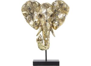 8435762439355 - Golden Elephant Head Resin Figur mit Unterstützung 31x15x39cmpour Alle Stile um zu Hause eine Note zu verleihen