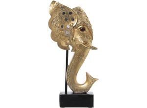 8435762439362 - Golden Elephant Head Resin Figur mit Unterstützung 18x10x36cmpour Alle Stile um zu Hause eine Note zu verleihen