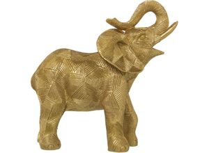 8435762439782 - Golden Elefant Figur in Harz 24x11x25cmpour alle Stile um zu Hause eine Note zu verleihen