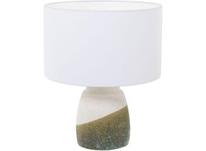 8435762453566 - Fijalo - Beige grüner Keramiktischlampe Text Sand 1xe27-60W ° 35x42cm Basi