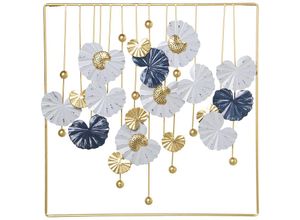 8435762455928 - Quadratwandlampe in Metallweißblumen Gold Blau C Mar 60x4x60 cm (Eisen) für alle Stile um dem Haus eine Note zu verleihen 8435762455928 - Quadratwandlampe in Metallweißblumen Gold Blau C Mar 60x4x60 cm (Eisen) für alle Stile um dem Haus eine Note zu verleihen