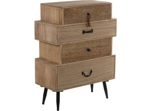 8435762456017 - Fijalo - 4-C-Holz unregelmäßiger Schubladenschrank Paulownia+DM 60x28x80 cm hoher Fuß 17 cmpor Alle Stile um dem Haus eine Note zu verleihen