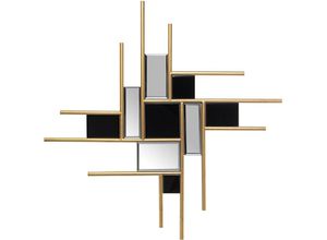 8435762461172 - Fijalo - Goldmetallwand Schwarz 80x15x80cmpour alle Stile um dem Zuhause eine Note zu verleihen