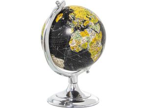 8435762472215 - Fijalo - Globe Earth im brillanten Aluminium Globus Ø15 cm schwarz 16x15x25 cm Basi